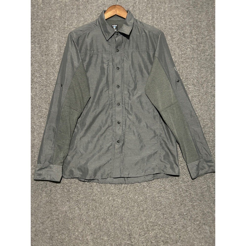 Kuhl Airspeed Shirt Men medium hybrid knit zip pocket upf 30 utility workwear - Picture 2 of 7